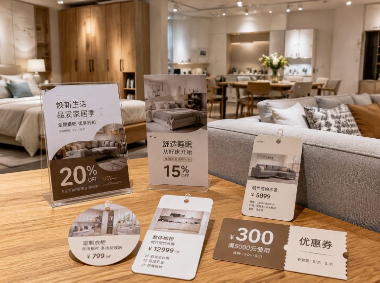 安定区家具门店单页海报与吊牌